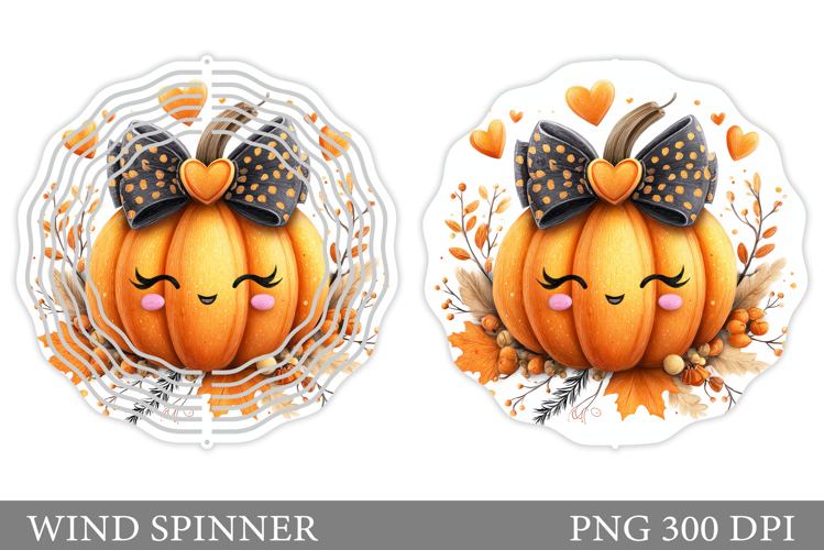 Cute Pumpkin Wind Spinner. Halloween Wind Spinner Design