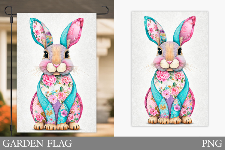 Cute Bunny Garden Flag Design. Garden Flag Sublimation