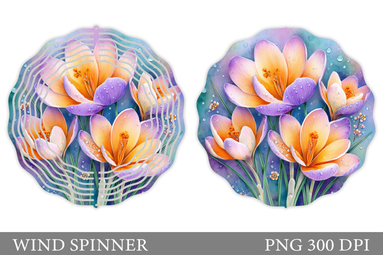 Crocus Wind Spinner Sublimation. Flowers Wind Spinner Design example image 1