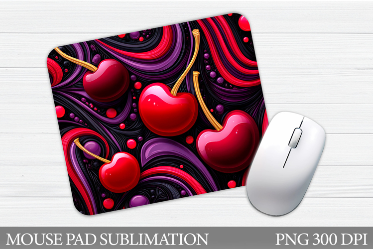 Cherries Mouse Pad. Cherry Mouse Pad Sublimation