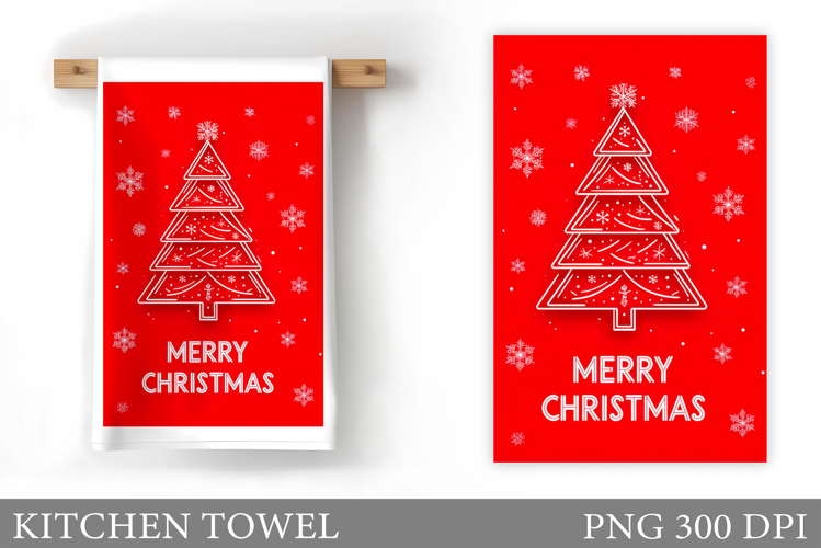 Christmas Tree Kitchen Towel. Christmas Kitchen Towel Design