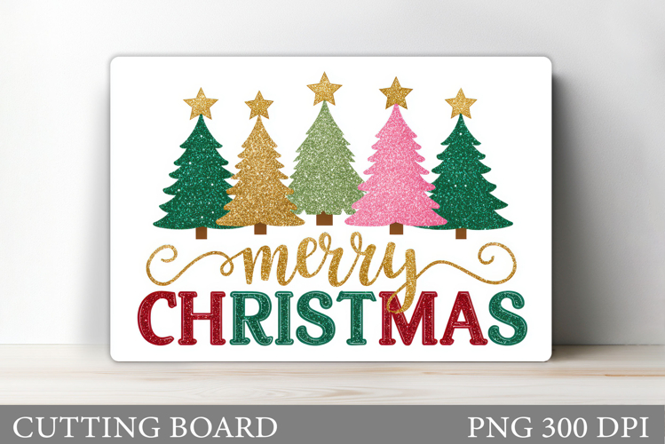 Merry Christmas Cutting Board. Christmas Tree Cutting Board