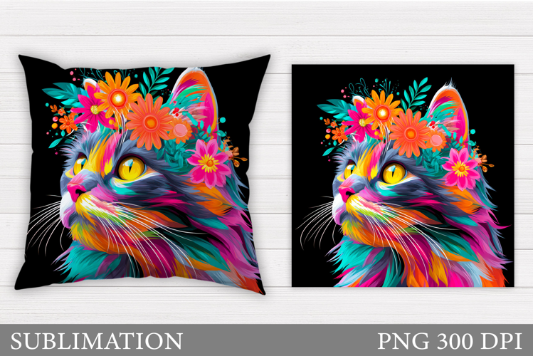 Cat Pillow Design. Cat Sublimation