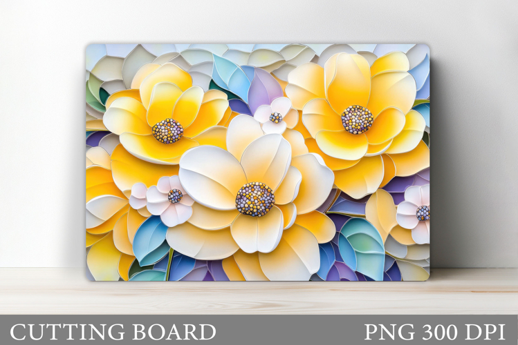 3D Flowers Cutting Board. Flowers Kitchen Cutting Board