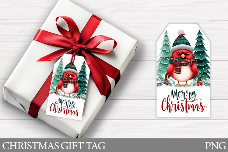 Christmas Gift Tags. Christmas Bird Gift Tag Printable