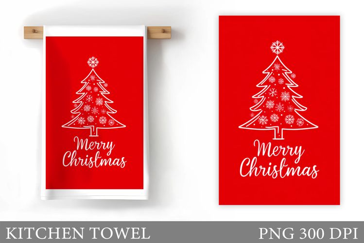 Christmas Tree Kitchen Towel. Christmas Kitchen Towel Design