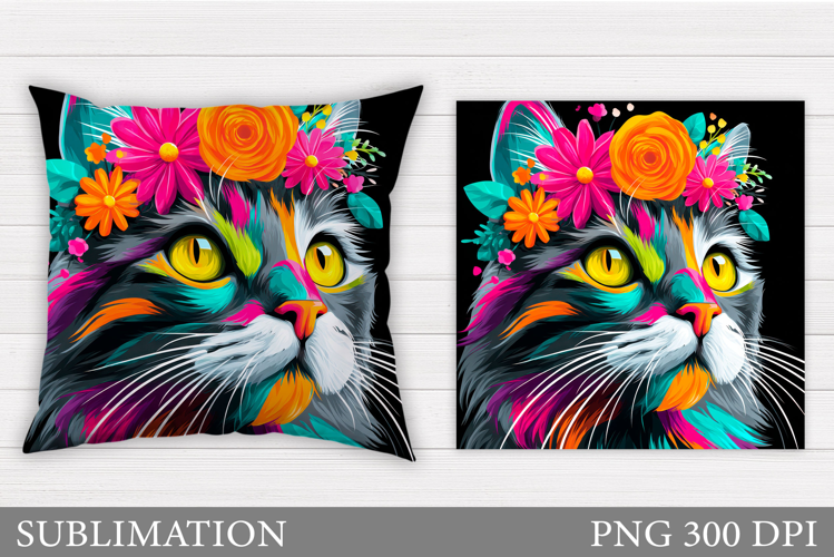 Cat Pillow Design. Cat Sublimation