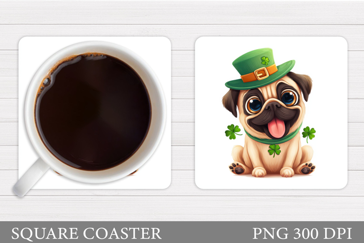 St Patrick Dog Coaster Design. St Patrick Sublimation
