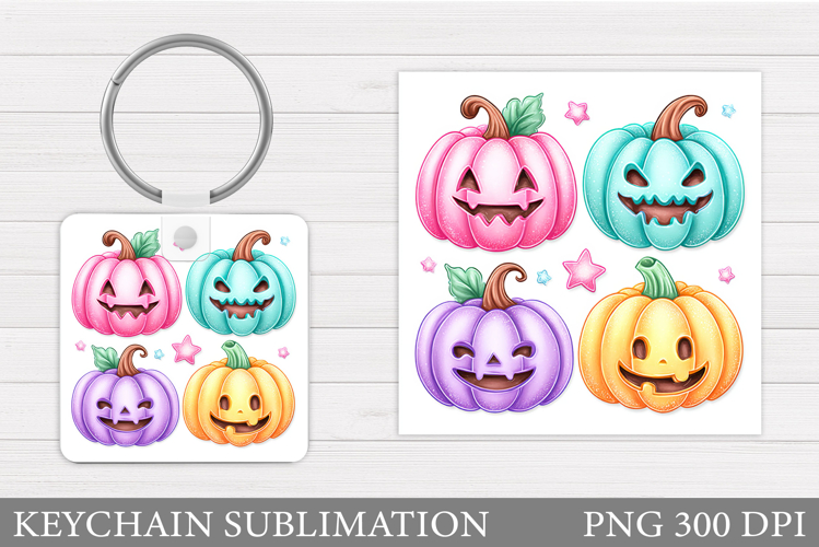 Halloween Pumpkin Keychain. Halloween Keychain Design