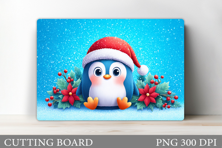 Cute Penguin Cutting Board. Christmas Cutting Board Design