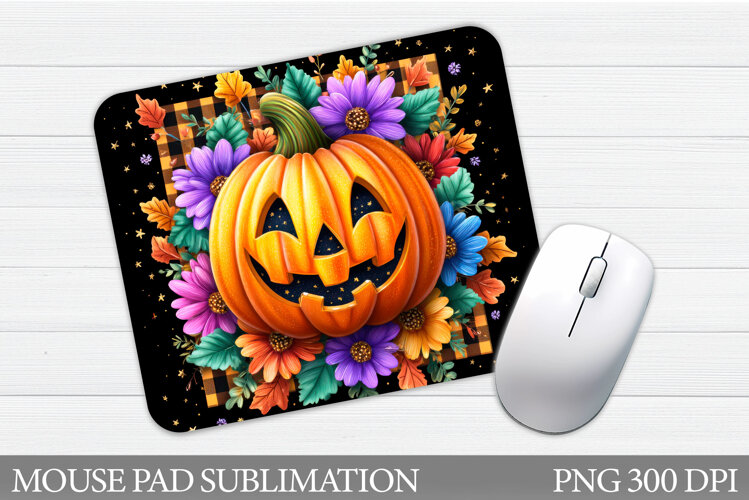 Halloween Pumpkin Mouse Pad. Halloween Mouse Pad Sublimation example image 1