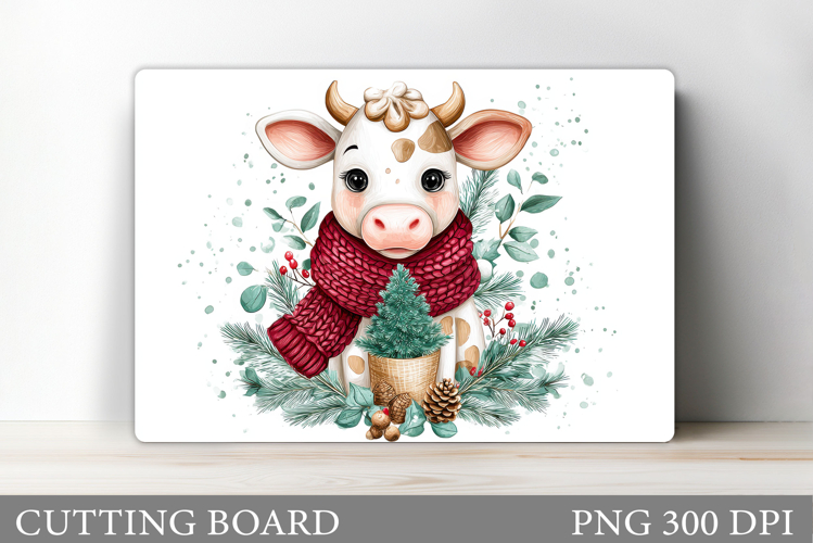 Christmas Cow Cutting Board. Christmas Cutting Board