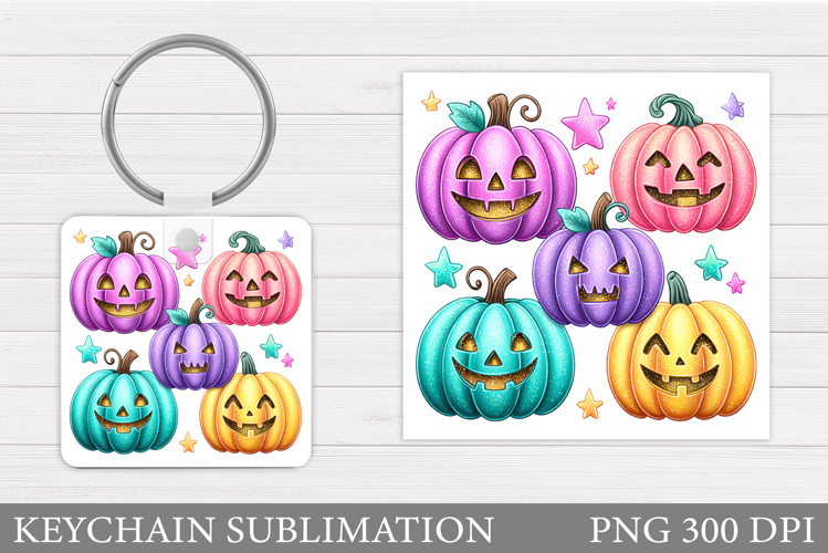 Halloween Keychain Design. Halloween Pumpkin Keychain