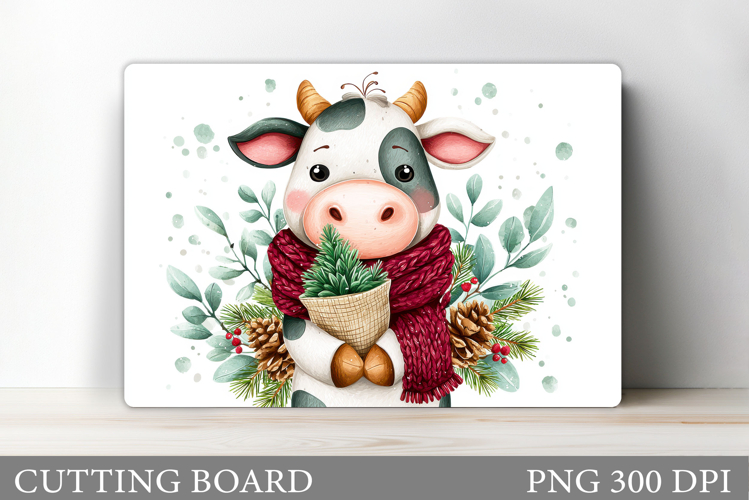 Christmas Cow Cutting Board. Christmas Cutting Board
