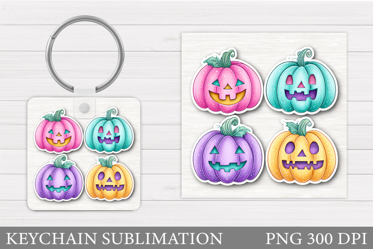 Halloween Keychain Design. Halloween Pumpkin Keychain