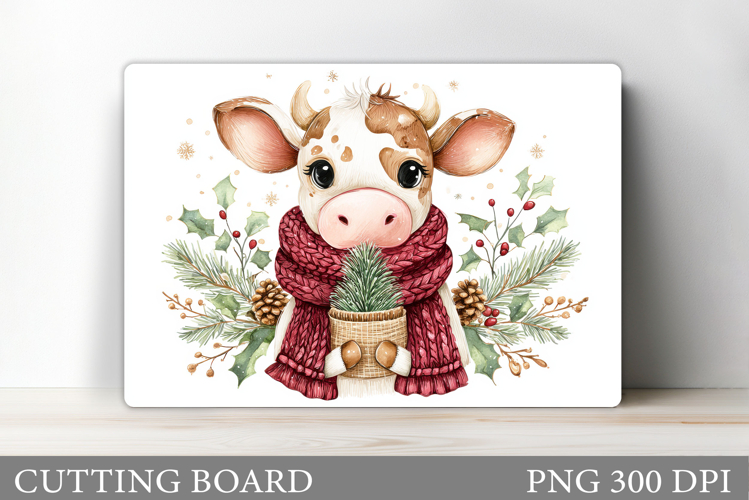 Christmas Cow Cutting Board. Christmas Cutting Board