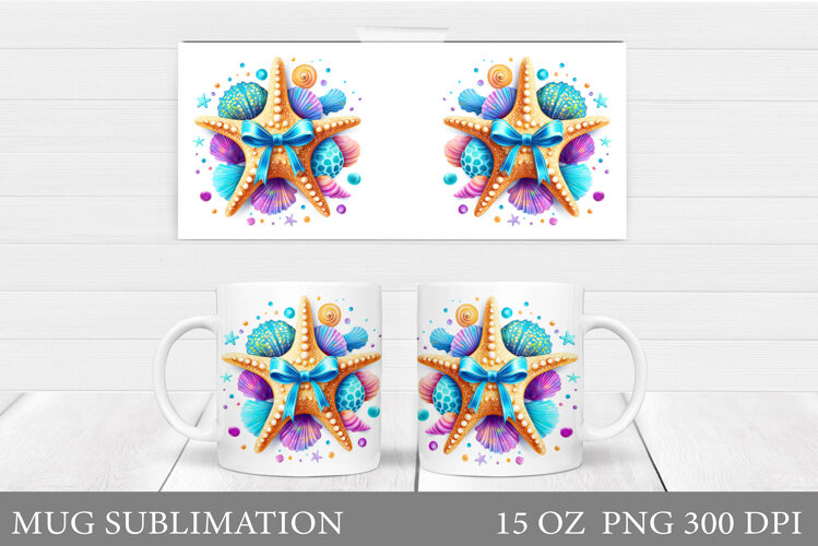 Starfish Mug Design. Starfish Sublimation example image 1
