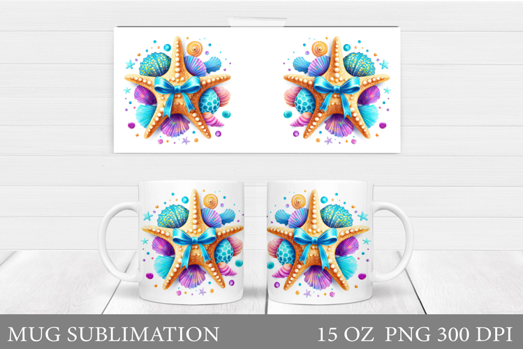 Starfish Mug Design. Starfish Sublimation