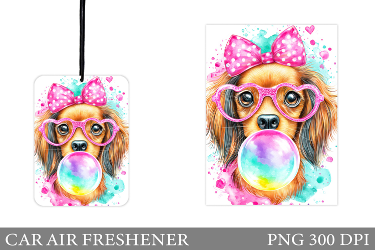 Cute Dog Car Air Freshener Design. Cute Dog Sublimation