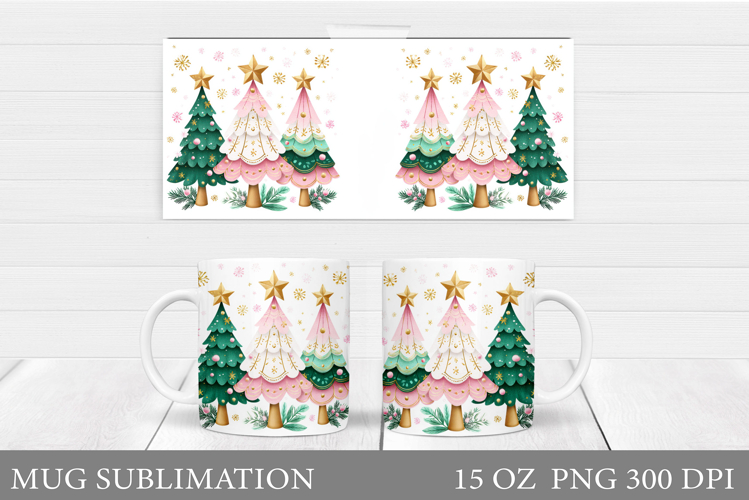 Christmas Tree Mug Design. Christmas Tree Mug Sublimation