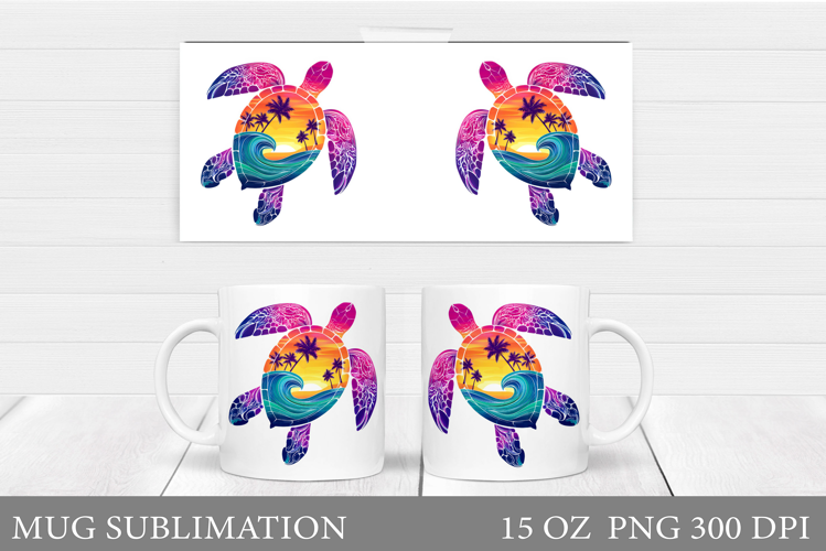 Turtle Mug Sublimation. Sea Turtle Mug Design
