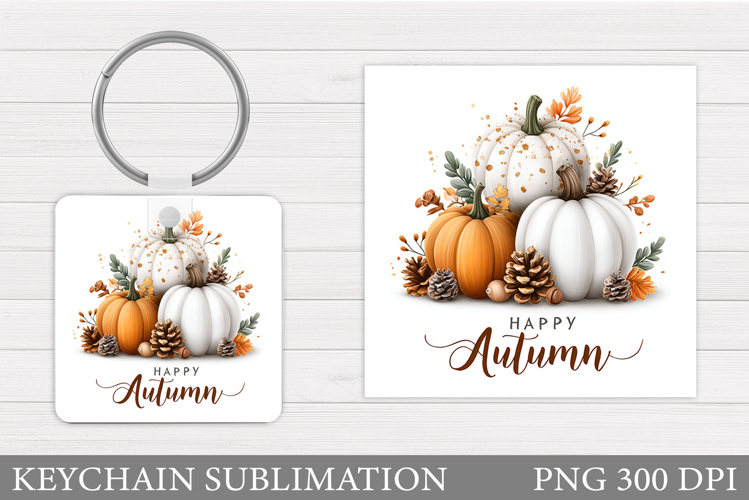Fall Pumpkin Keychain Sublimation. Pumpkin Keychain Design