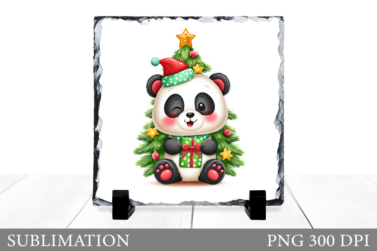 Christmas Panda Sublimation. Christmas Panda Slate Design