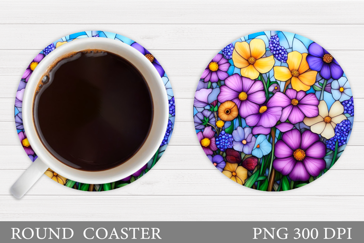 Wildflowers Coaster Design. Floral Coaster Sublimation