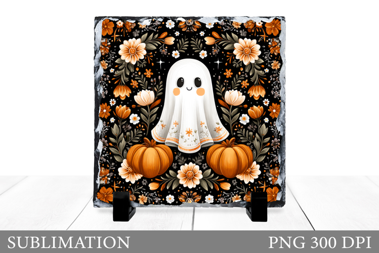 Cute Ghost Slate Design. Halloween Slate Sublimation