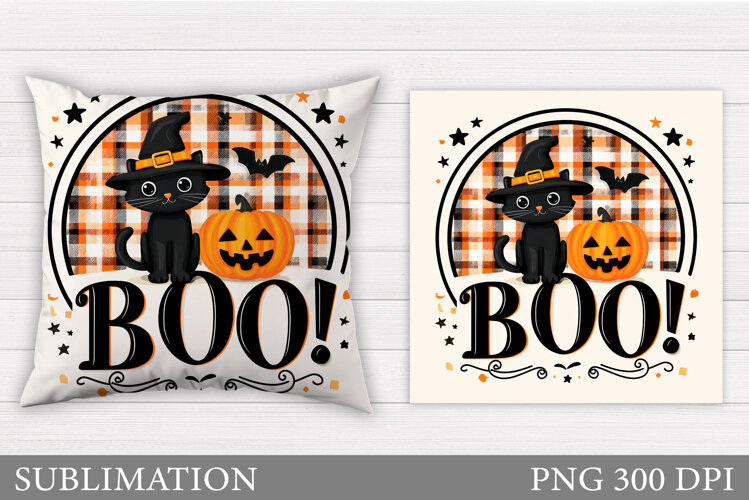 Boo Pillow Design. Halloween Pillow Sublimation example image 1
