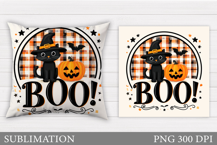 Boo Pillow Design. Halloween Pillow Sublimation
