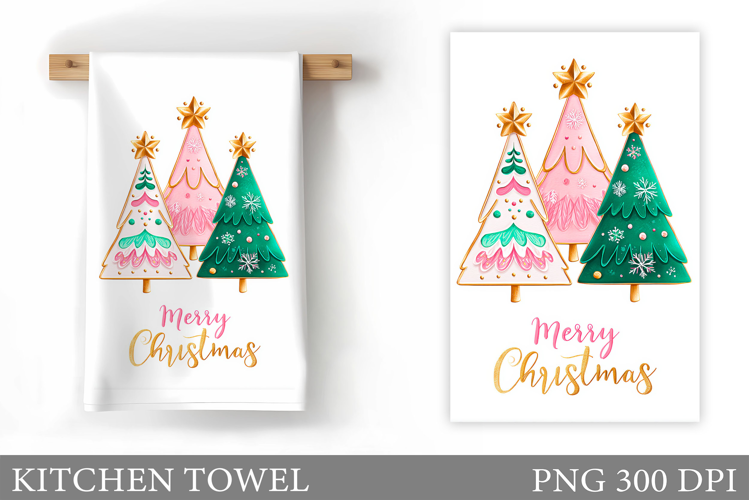 Christmas Tree Kitchen Towel. Christmas Kitchen Towel Design