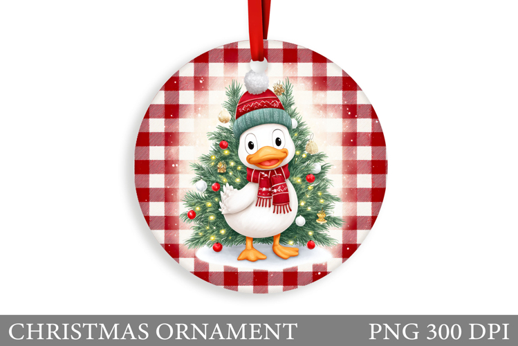 Cute Goose Christmas Ornament. Christmas Sublimation