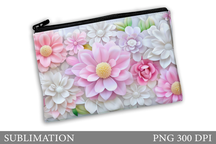 Floral Makeup Bag. Flowers Makeup Pouch Sublimation