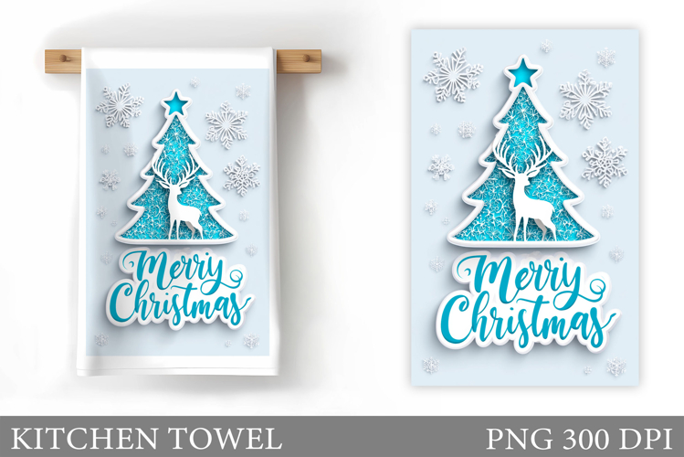 Christmas Kitchen Towel Design. Christmas Sublimation