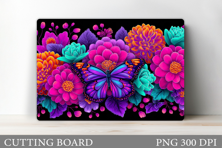 Denim Butterfly Cutting Board. Butterfly Sublimation