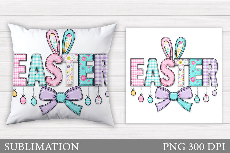 Happy Easter Pillow Design. Easter Sublimation example image 1