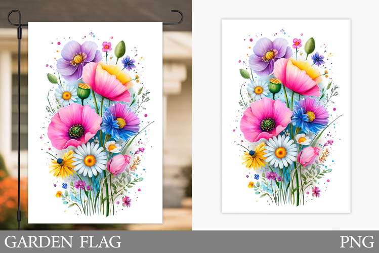 Wildflowers Garden Flag. Flowers Garden Flag Sublimation