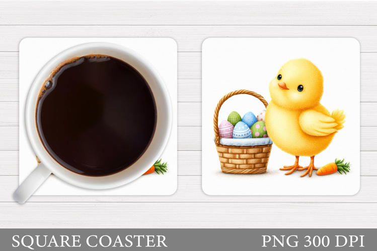 Easter Chick Coaster Design. Easter Coaster Sublimation