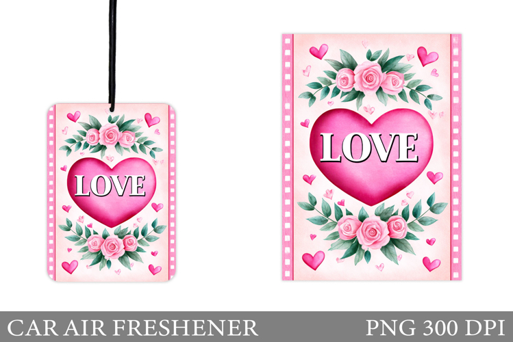 Love Car Air Freshener Design. Valentines Car Air Freshener