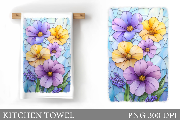 Flowers Kitchen Towel. Floral Kitchen Towel Design