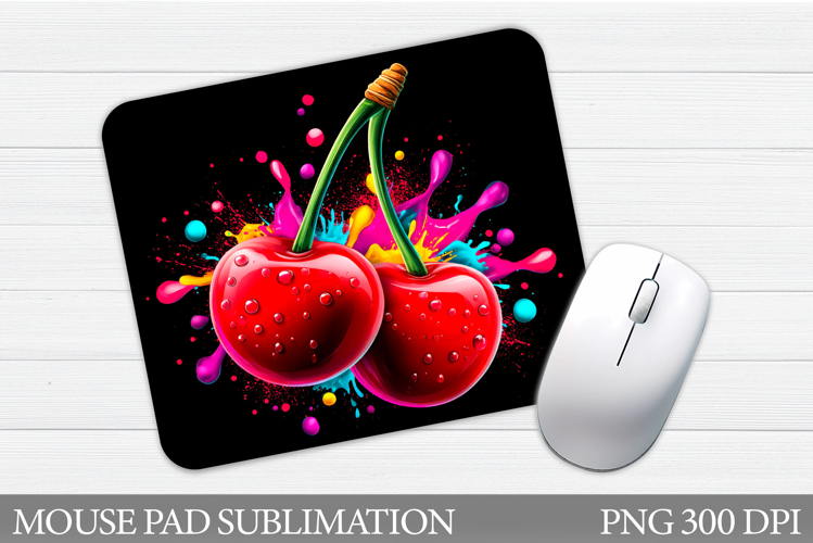 Cherries Mouse Pad. Cherry Mouse Pad Sublimation