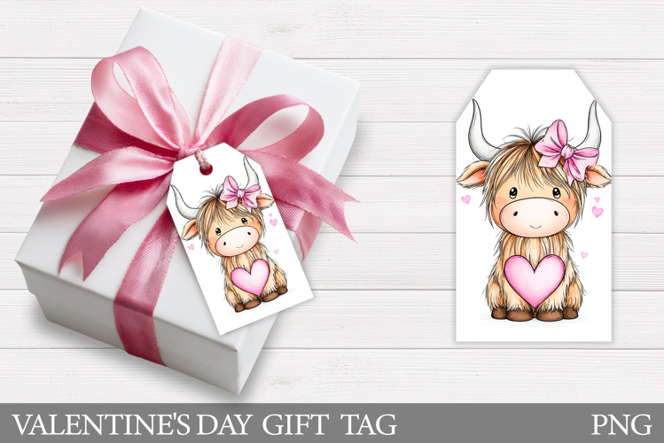 Valentines Cow Gift Tag Design. Valentine Gift Tag Printable