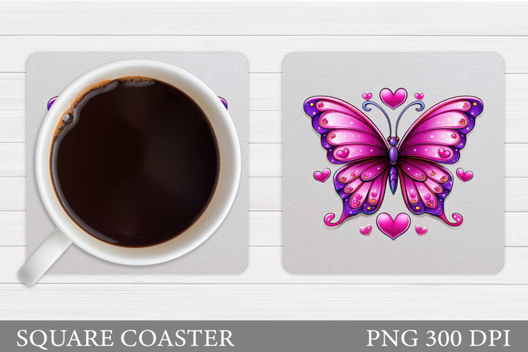 Butterfly Coaster Design. Butterfly Sublimation