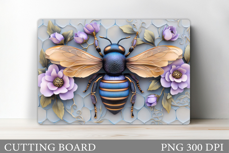 Bee Cutting Board Design. Flowers Kitchen Cutting Board
