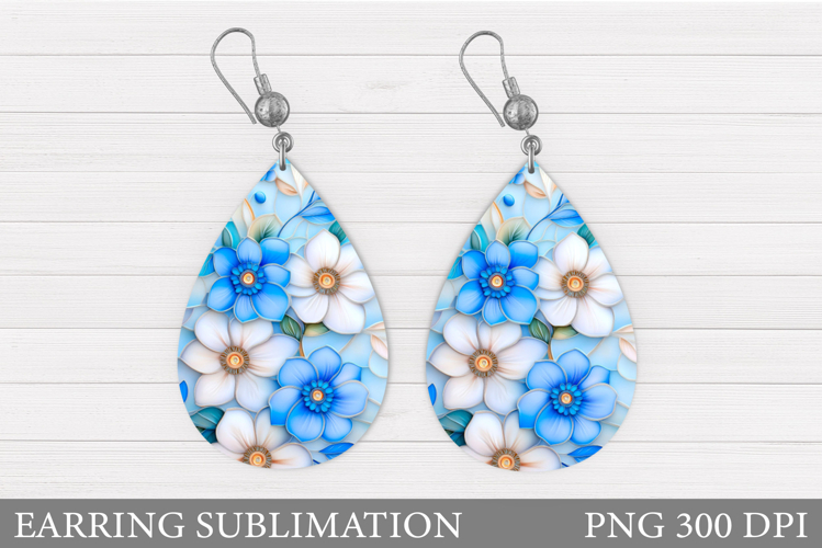 Flowers Earring Design. Floral Earring Sublimation