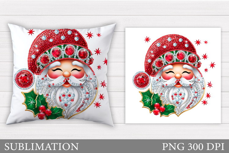 Santa Claus Pillow Design. Christmas Pillow Sublimation