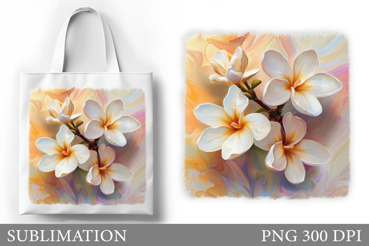 Flowers Tote Bag Design. Floral Tote Bag Sublimation example image 1