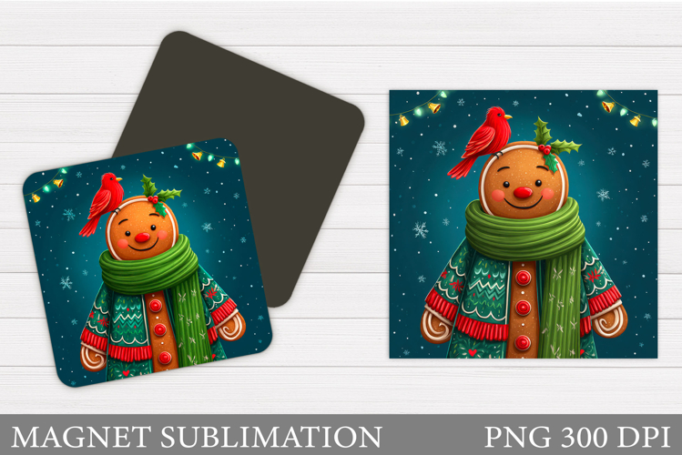 Gingerbread Magnet Design. Christmas Magnet Sublimation