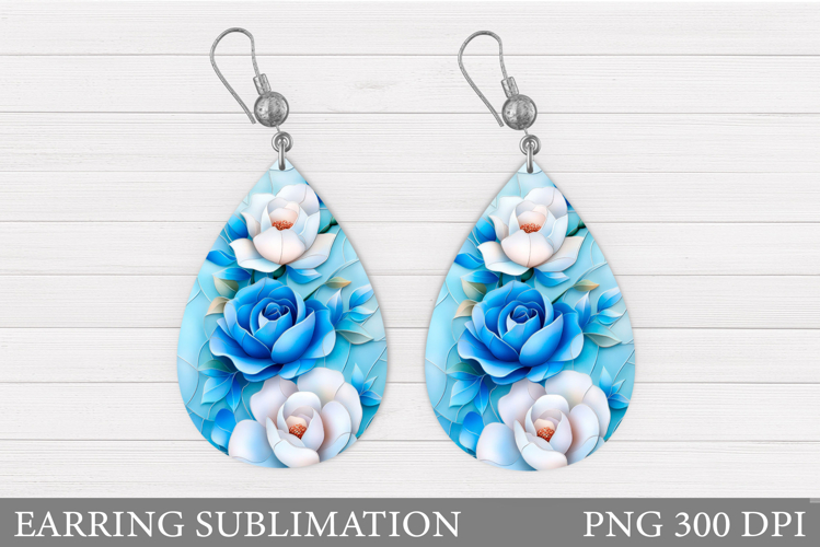 Flowers Teardrop Earring. Wildflowers Earring Sublimation